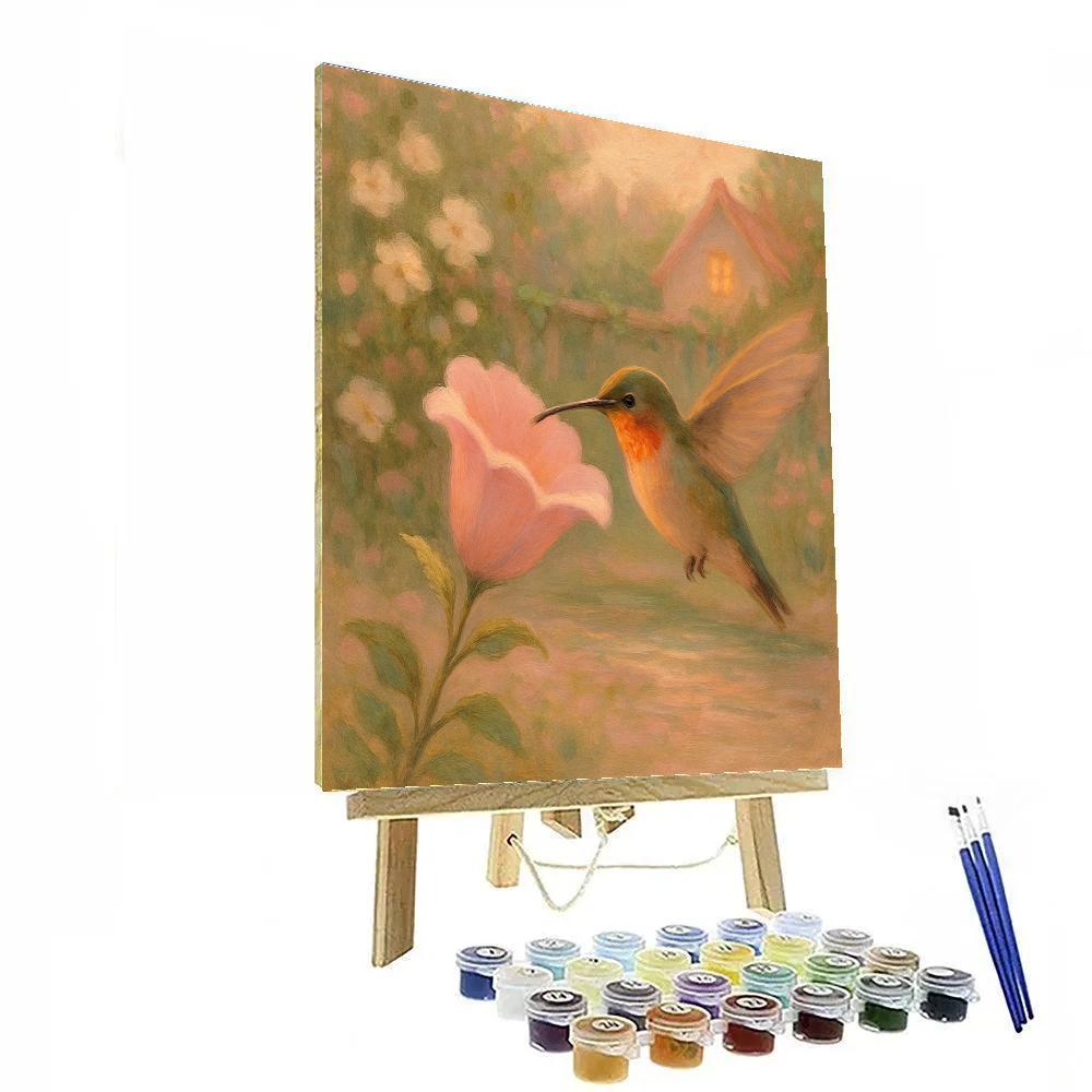 Hummingbird Tea Garden Whisper DIY paint by numbers