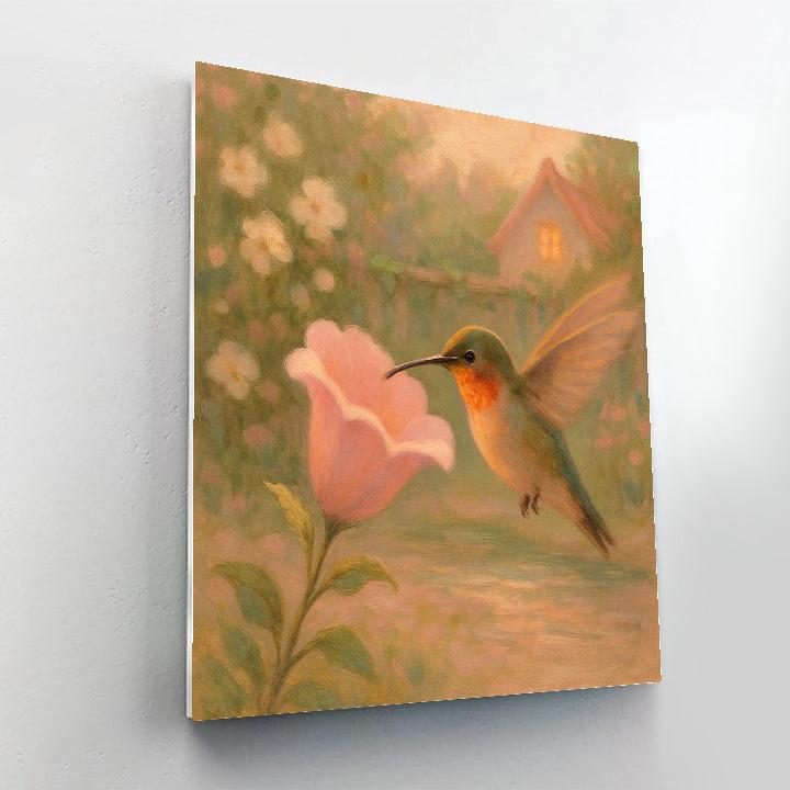 Hummingbird Tea Garden Whisper DIY paint by numbers