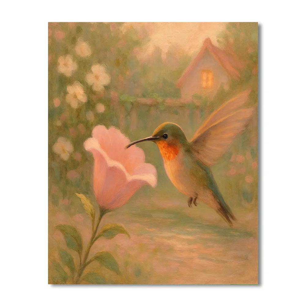 Hummingbird Tea Garden Whisper DIY paint by numbers