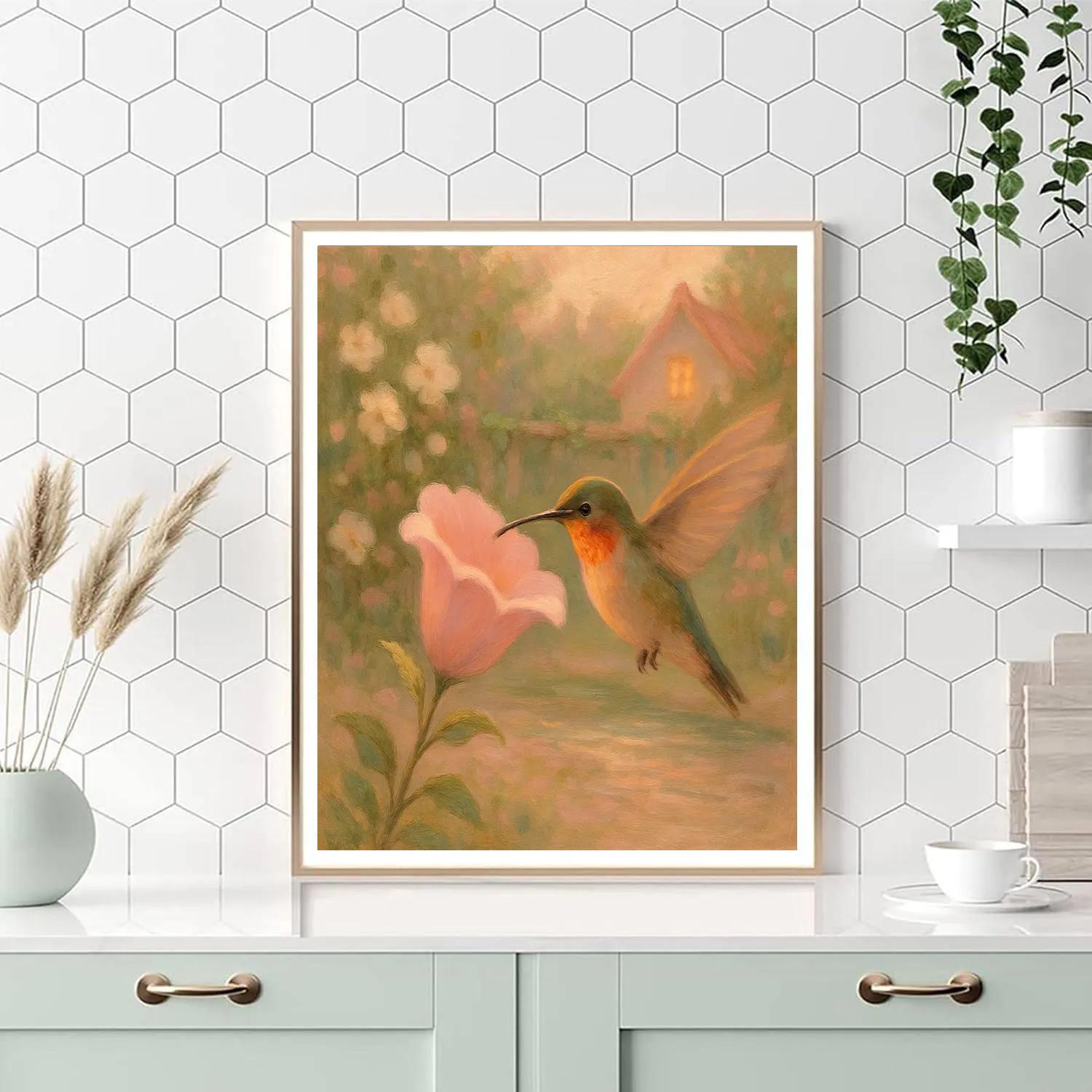 Hummingbird Tea Garden Whisper DIY paint by numbers