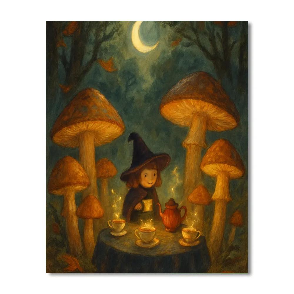 Midnight Mushroom Tea paint by number