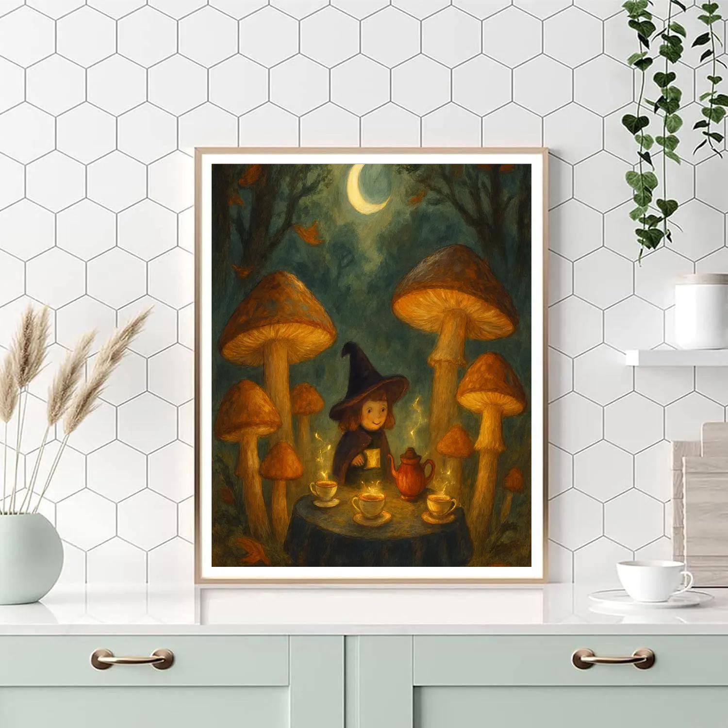 Midnight Mushroom Tea paint by number