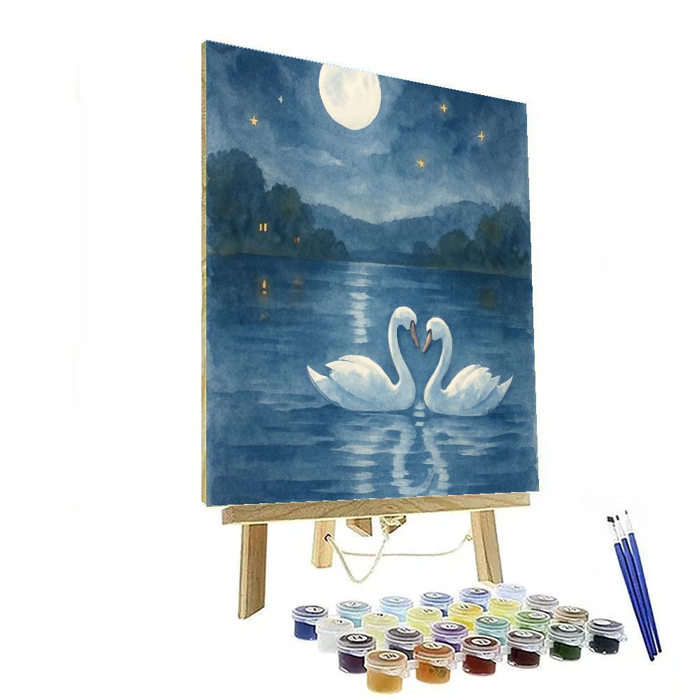 Moonlit Swan Lullaby DIY paint by numbers