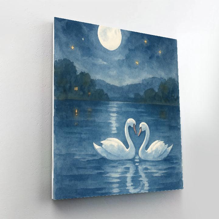 Moonlit Swan Lullaby DIY paint by numbers
