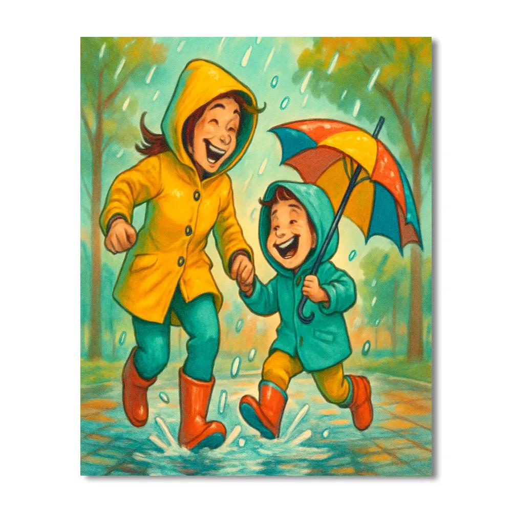Raincoat Jump For Joy Number painting
