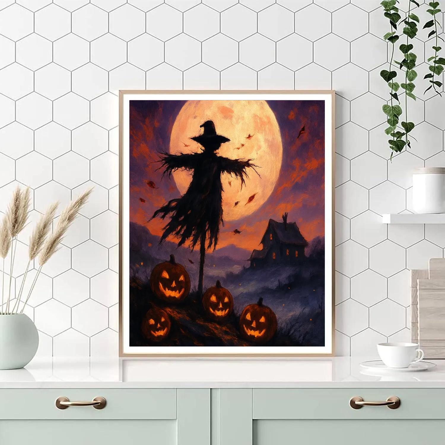 Moonlit Pumpkin Ridge painting number kit