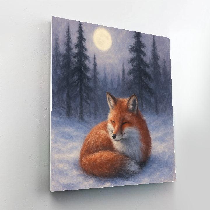 Fox Under Moonlit Pines Paint by numbers kits