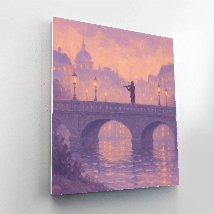 Parisian Bridge At Dusk painting number kit