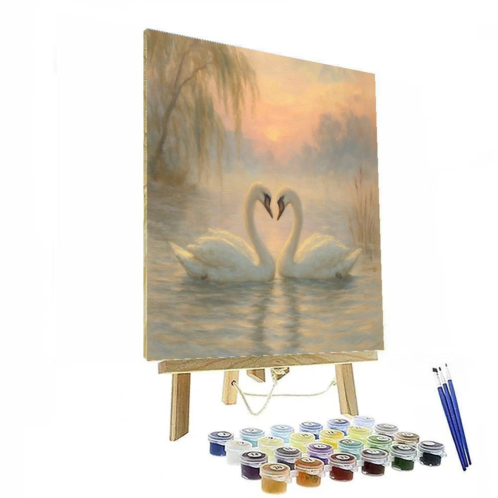 Misty Swan Lullaby Number painting
