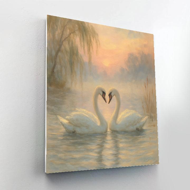 Misty Swan Lullaby Number painting