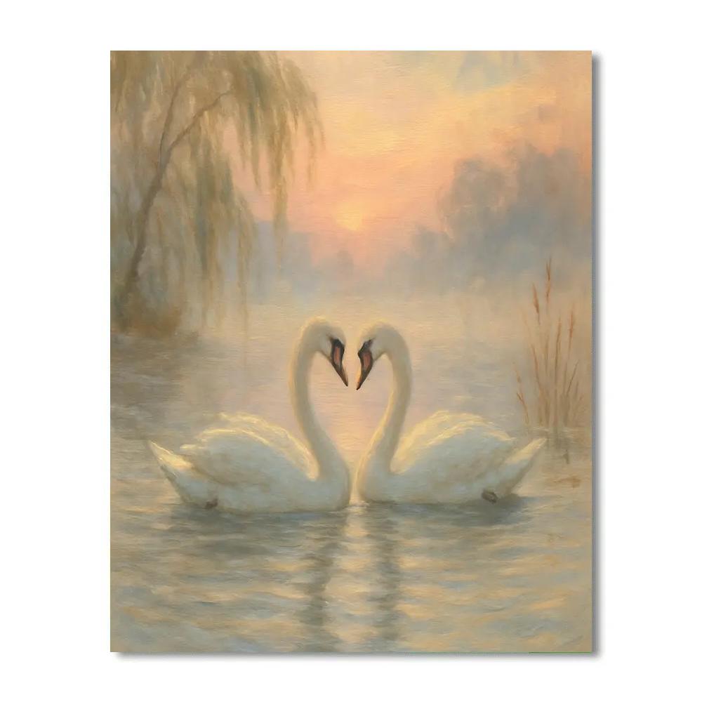 Misty Swan Lullaby Number painting