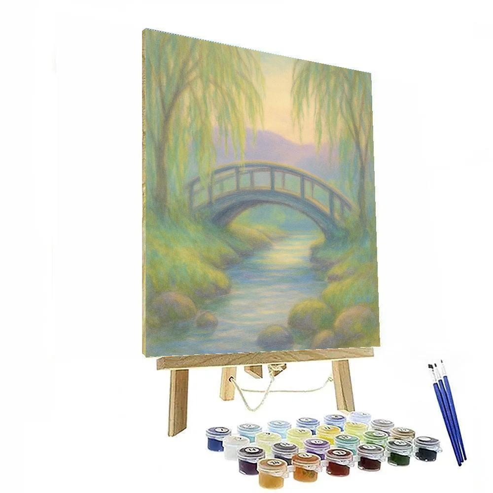 Willow Bridge Twilight Painting by numbers kit