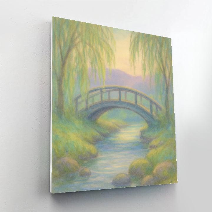 Willow Bridge Twilight Painting by numbers kit