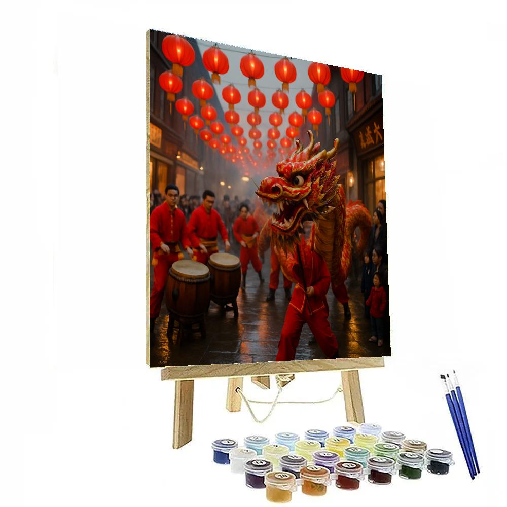 Lunar New Year Dragon Alley paint by color