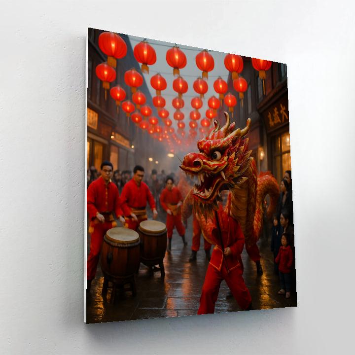 Lunar New Year Dragon Alley paint by color