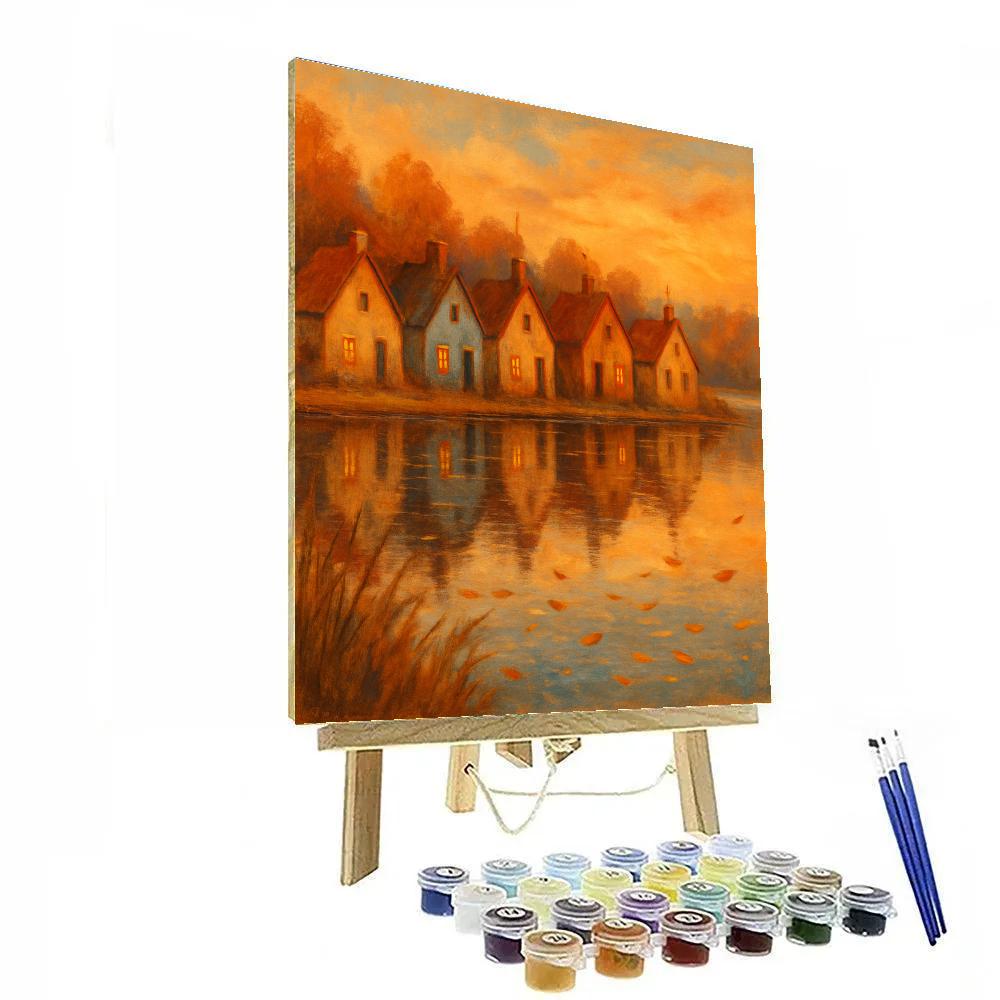Autumn Mirror Gables paint by number