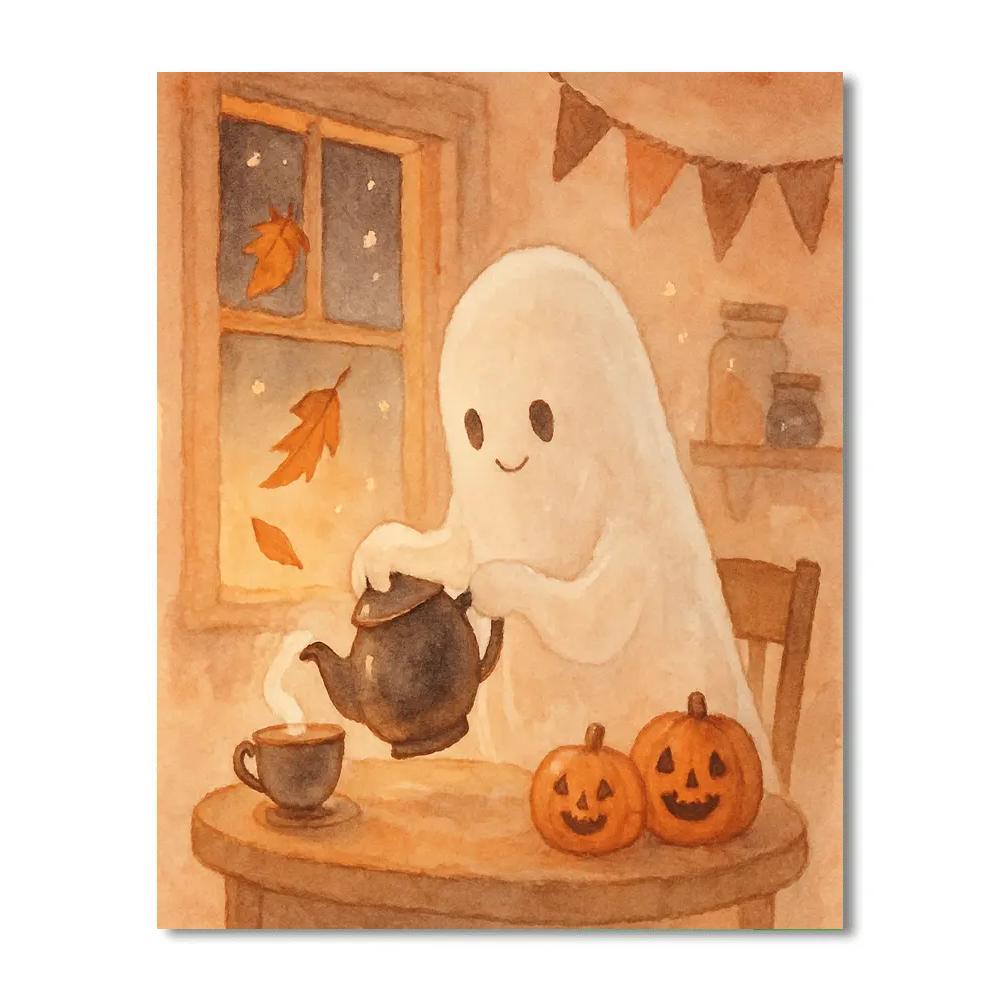 Tea With The Friendly Ghost paint by number