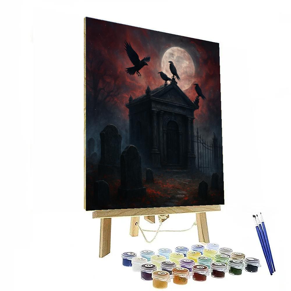 Ravens Over Moonstone Grave paint by number