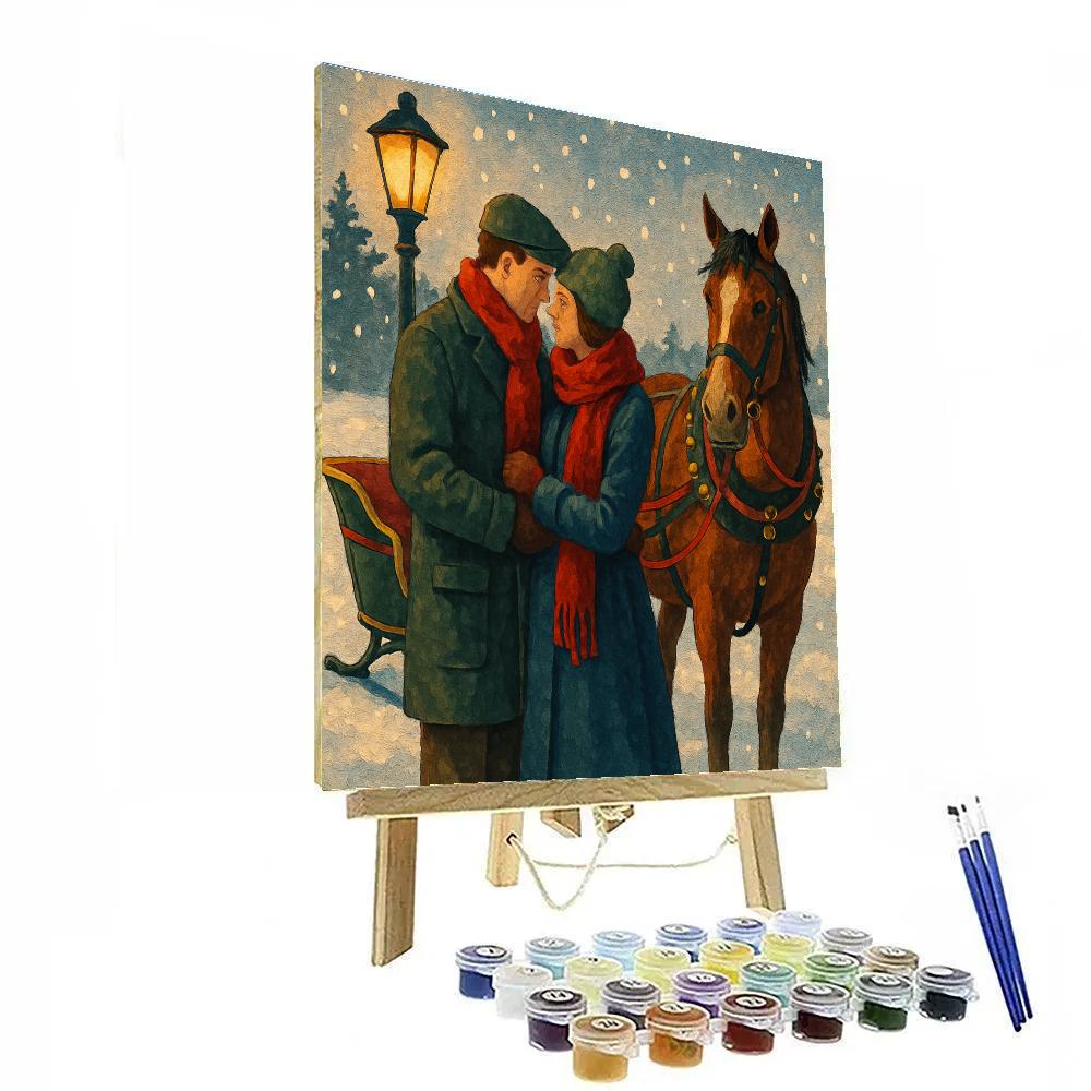 Sleigh Bells Embrace Numbered painting kits