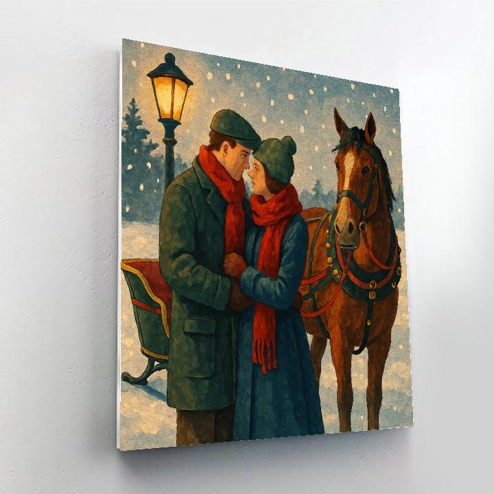 Sleigh Bells Embrace Numbered painting kits