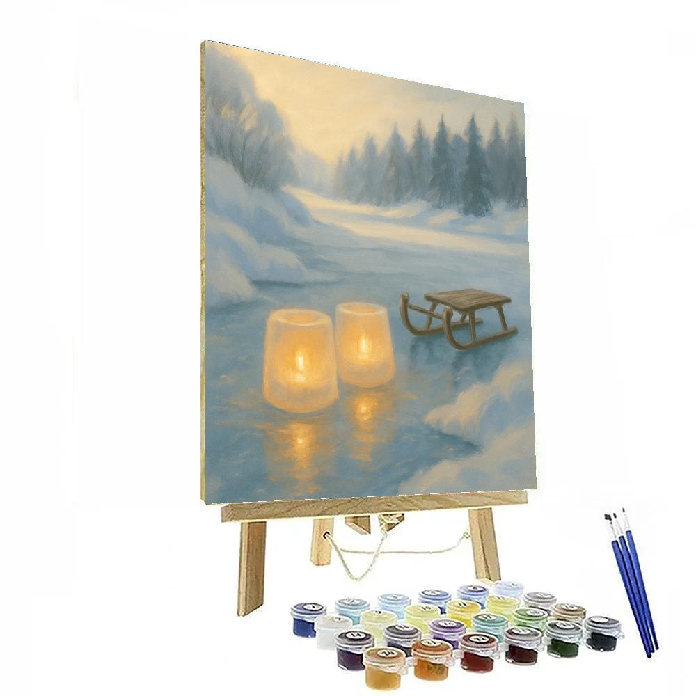 Winter Ice Lantern Harbor Paint by numbers kits
