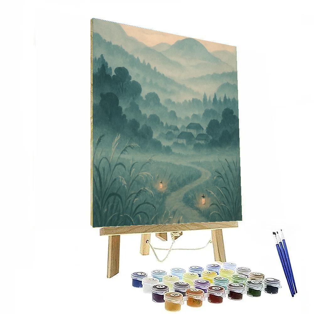 Foggy Valley Lanterns Numbered painting kits