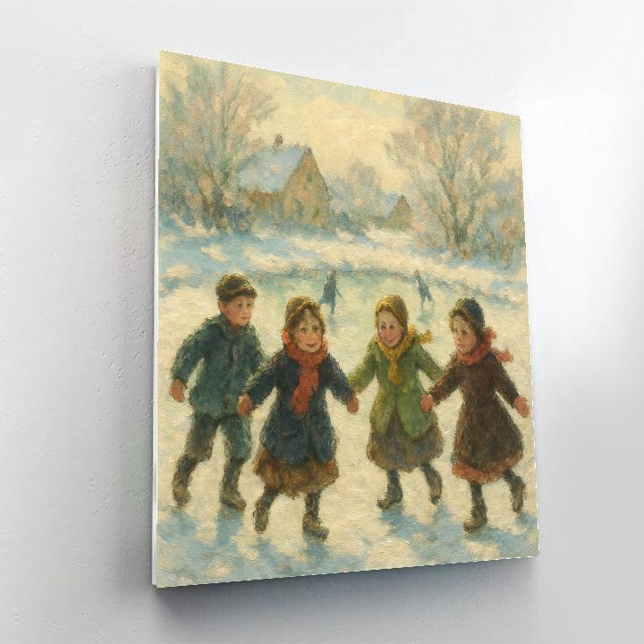Childrens Snow Carousel Paint by numbers art