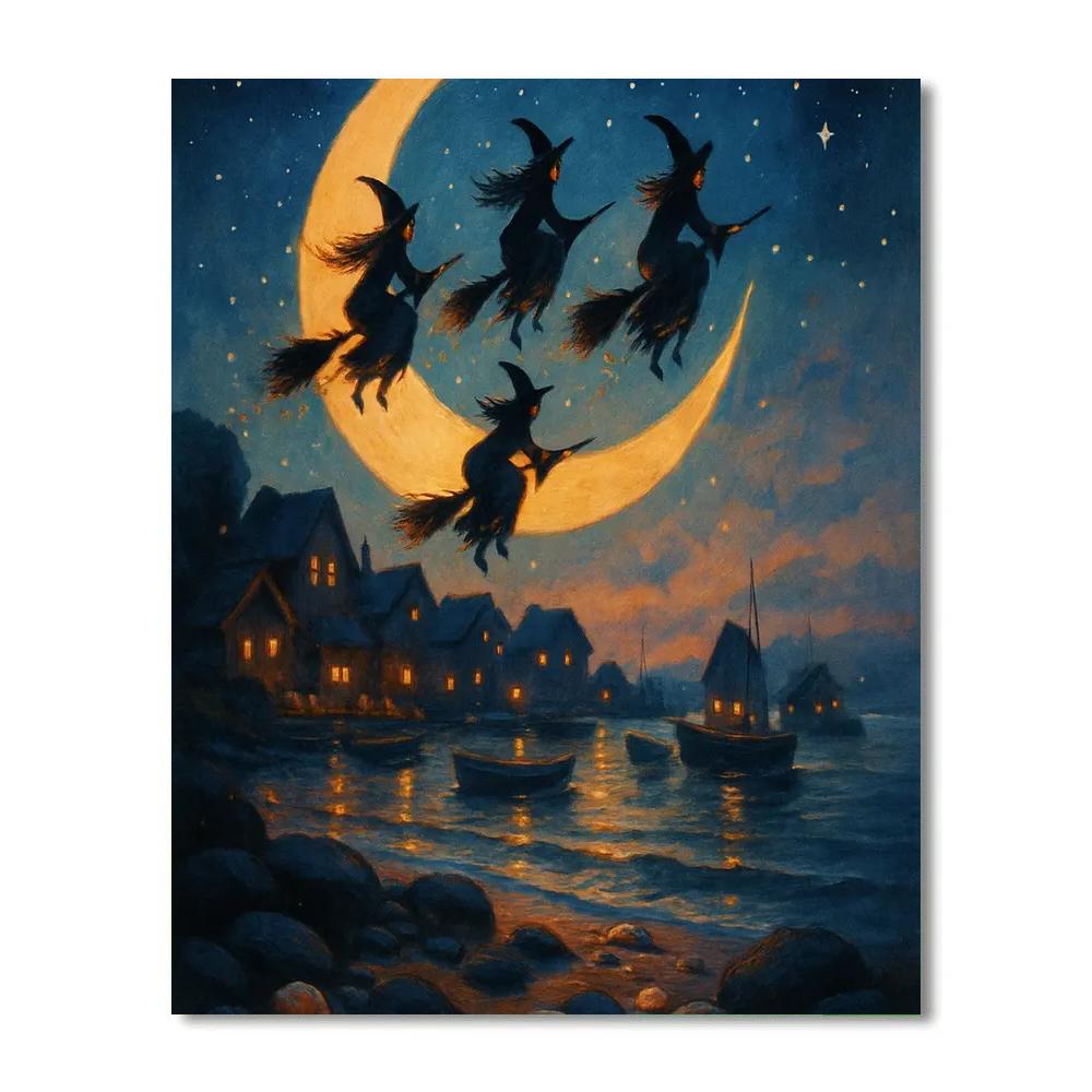 Witches Over Lantern Bay paint by numbers