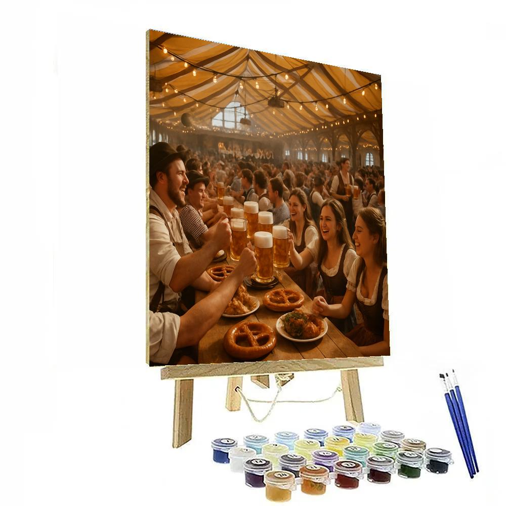Oktoberfest Bier Tent Long Table paint by number