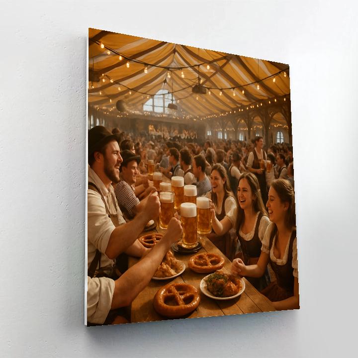 Oktoberfest Bier Tent Long Table paint by number