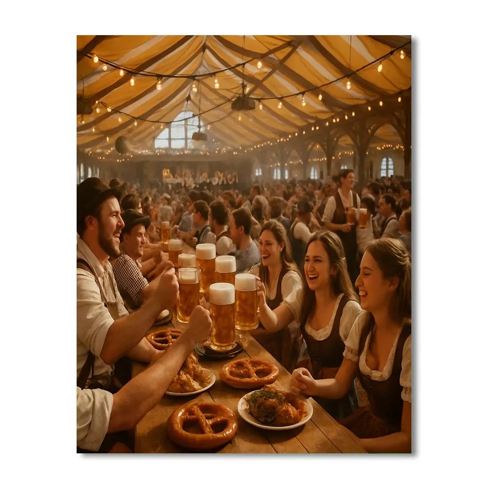 Oktoberfest Bier Tent Long Table paint by number