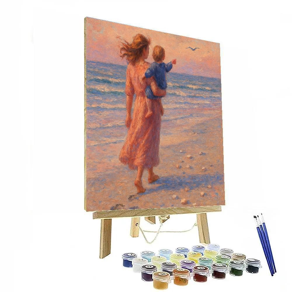 Seaside Sunset Stroll Numbered painting kits