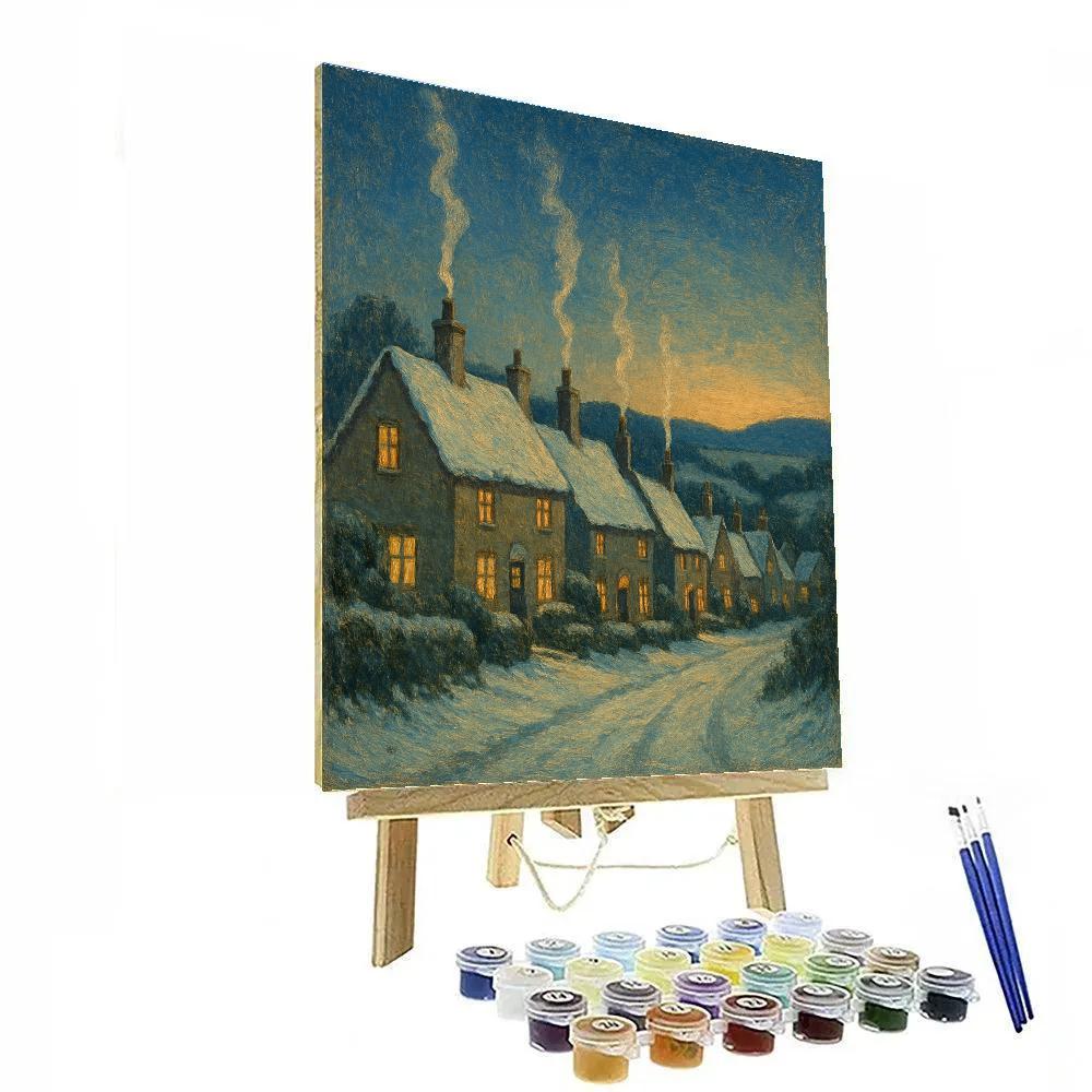 Chimney Smoke Over Silent Hamlet Paint by numbers art