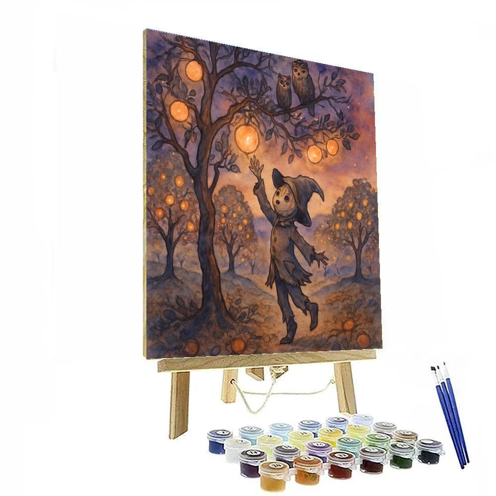 Midnight Orchard Of Lantern Apples Paint by numbers art