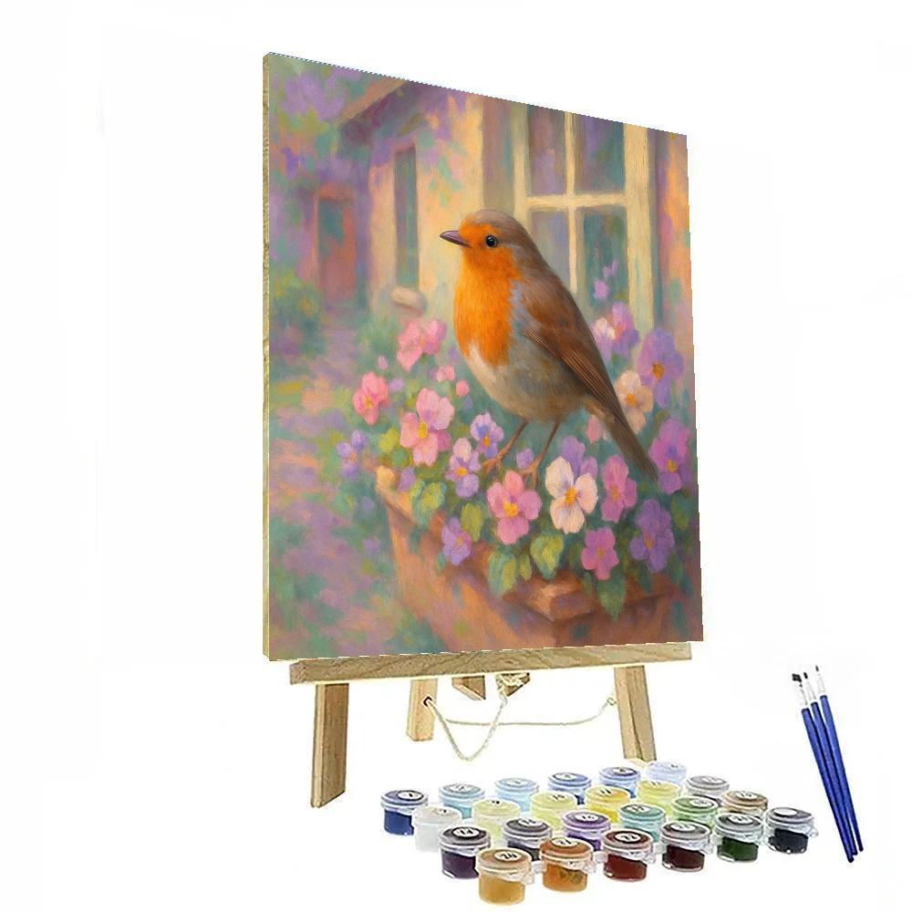 Robin Windowbox Serenade paint by numbers