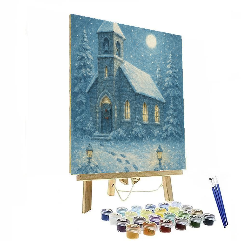 Church Bells In Snowfall DIY paint by numbers