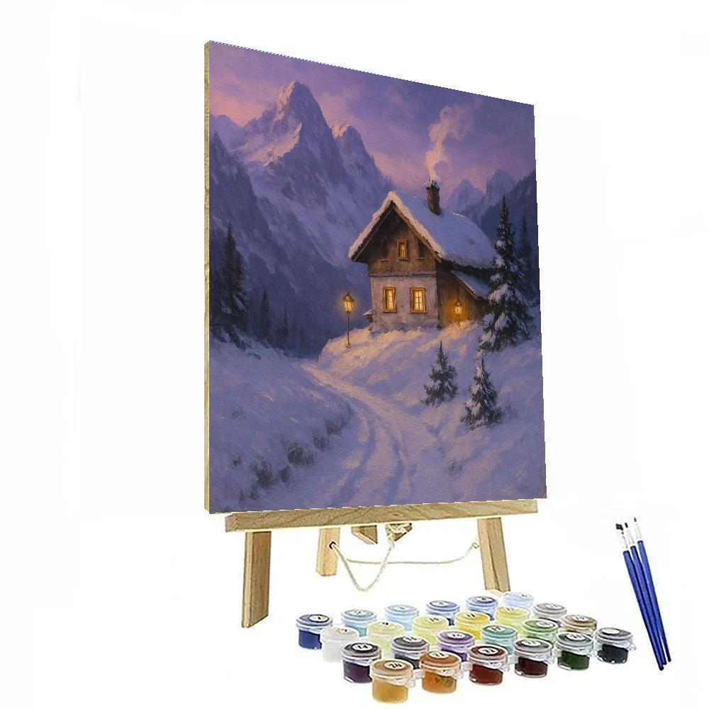 Alpine Lantern Chalet Paint by numbers art