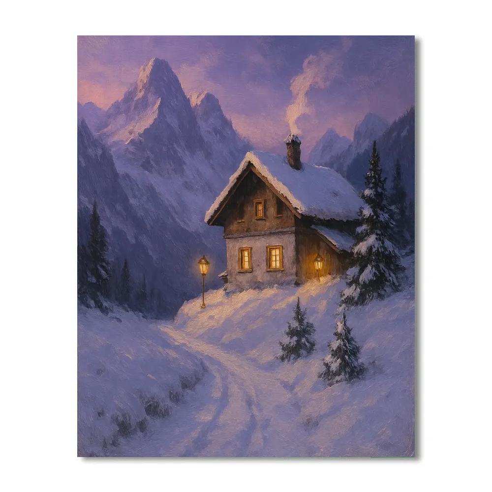 Alpine Lantern Chalet Paint by numbers art