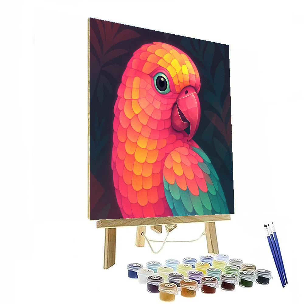 Opal Parrot Mosaic paint by numbers