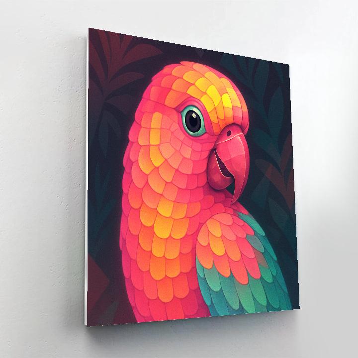 Opal Parrot Mosaic paint by numbers