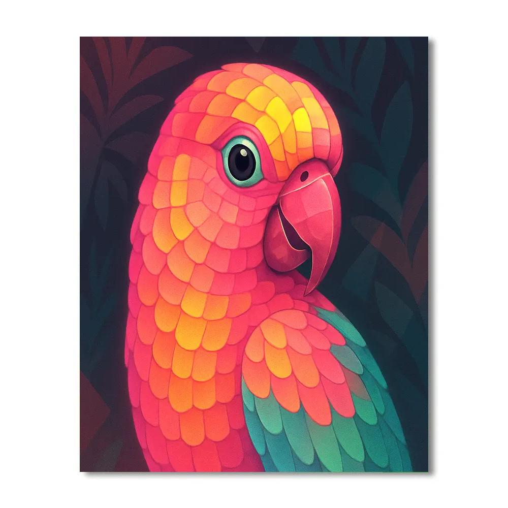 Opal Parrot Mosaic paint by numbers