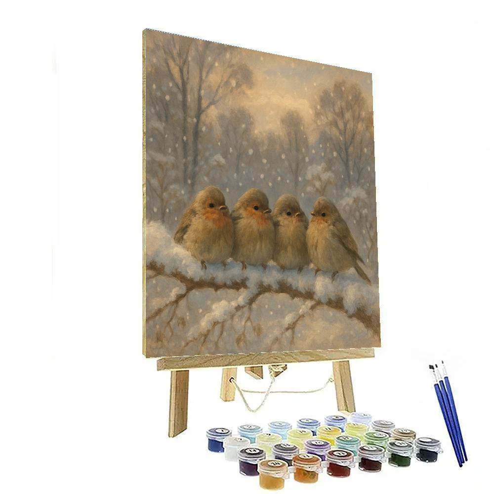 Snowy Finch Afternoon Numbered painting kits