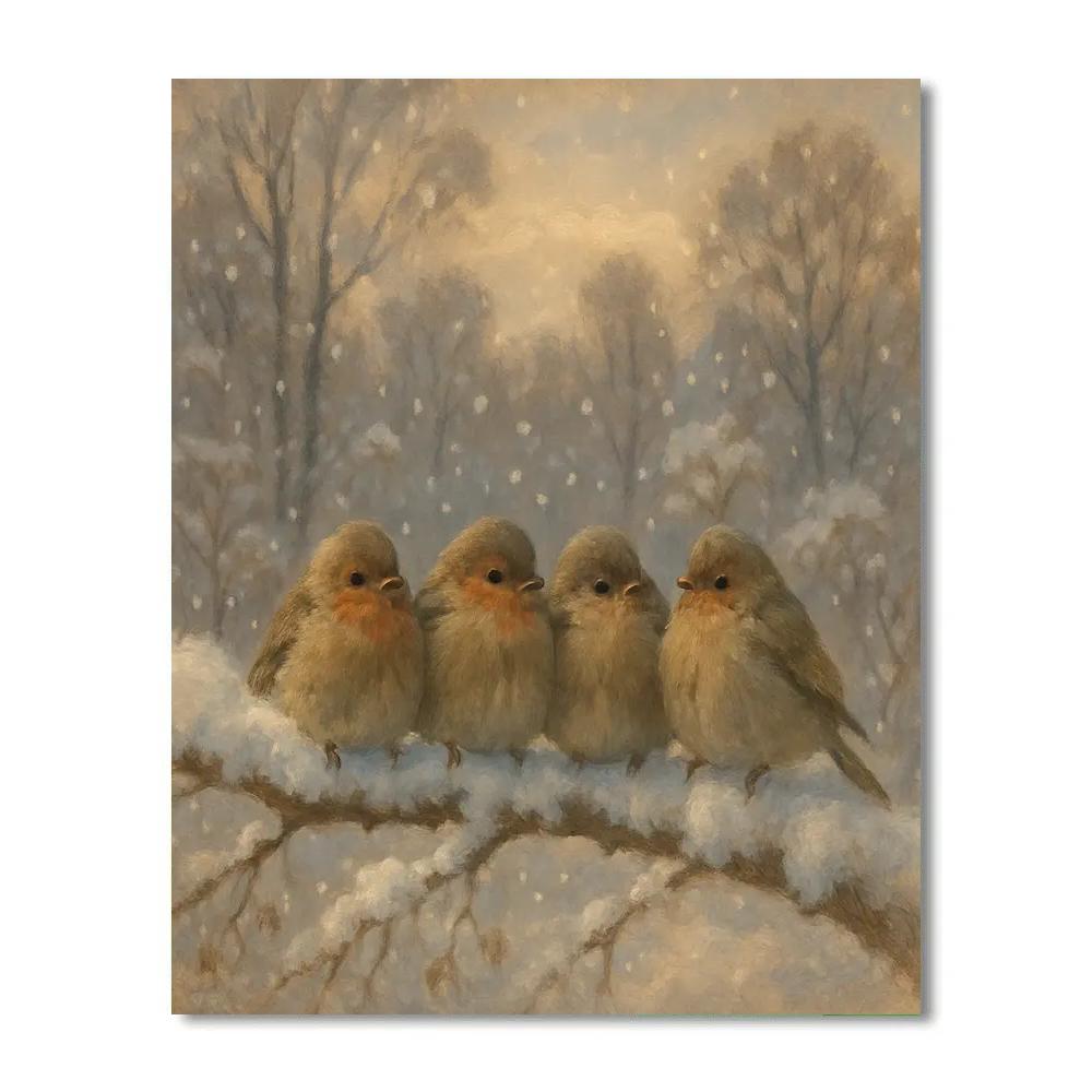 Snowy Finch Afternoon Numbered painting kits