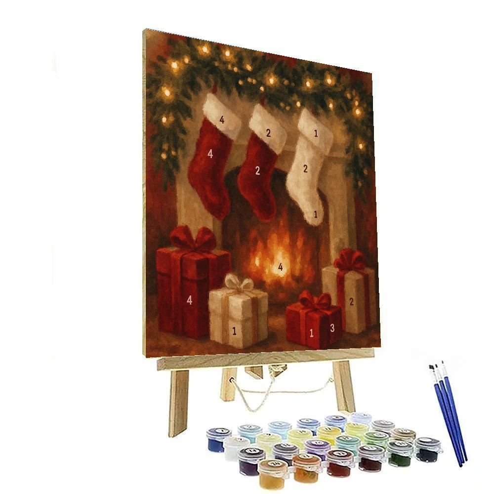 Gifts By The Fireplace Paint by numbers art