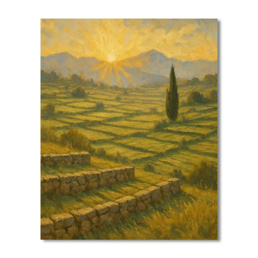Sunrise Over Stone Terrace Paint by numbers kits
