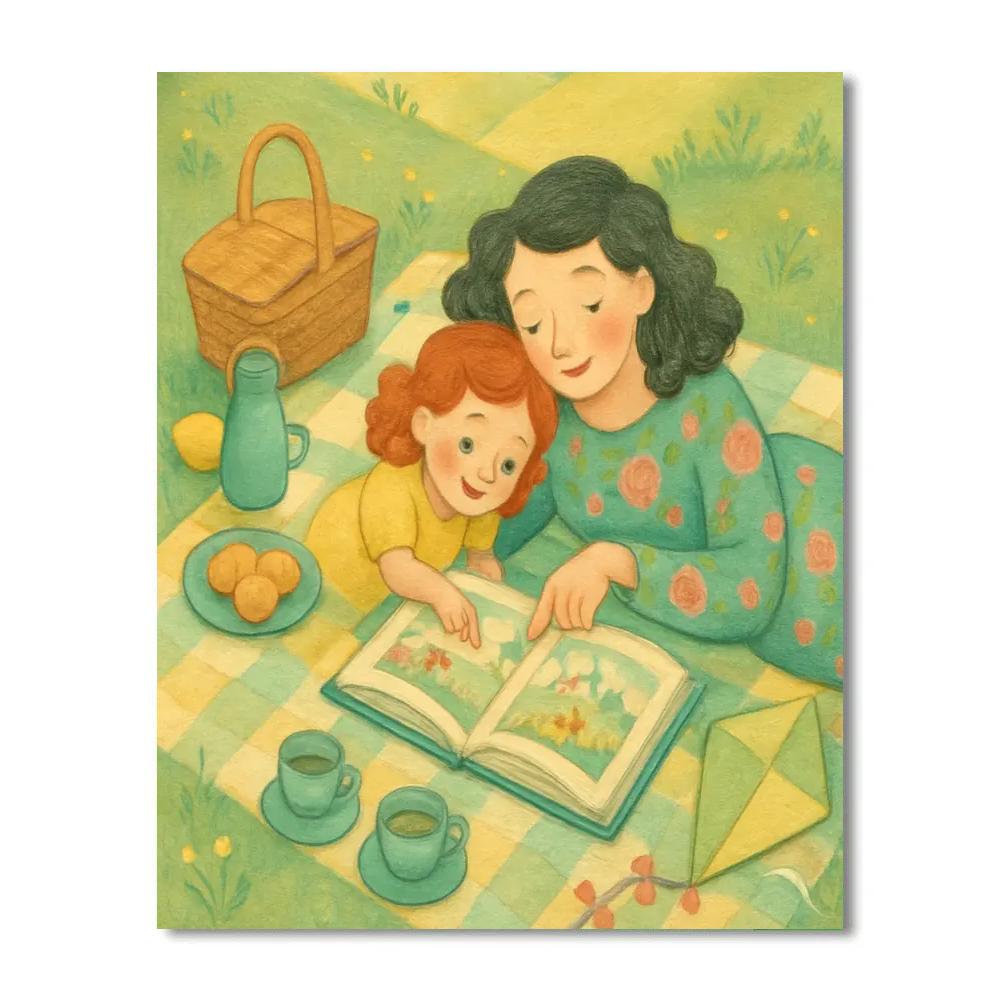 Picnic Blanket Storytime Number painting