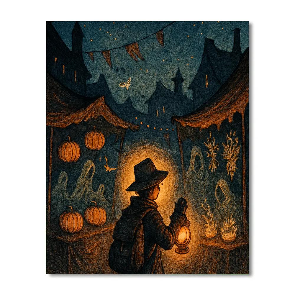 Ghost Market At Dusk Number painting