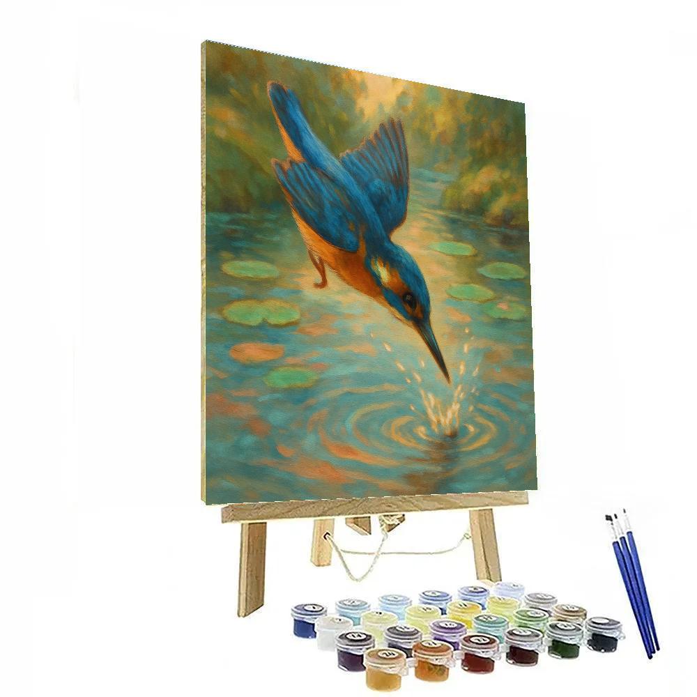 Kingfisher Glass River Dive painting number kit