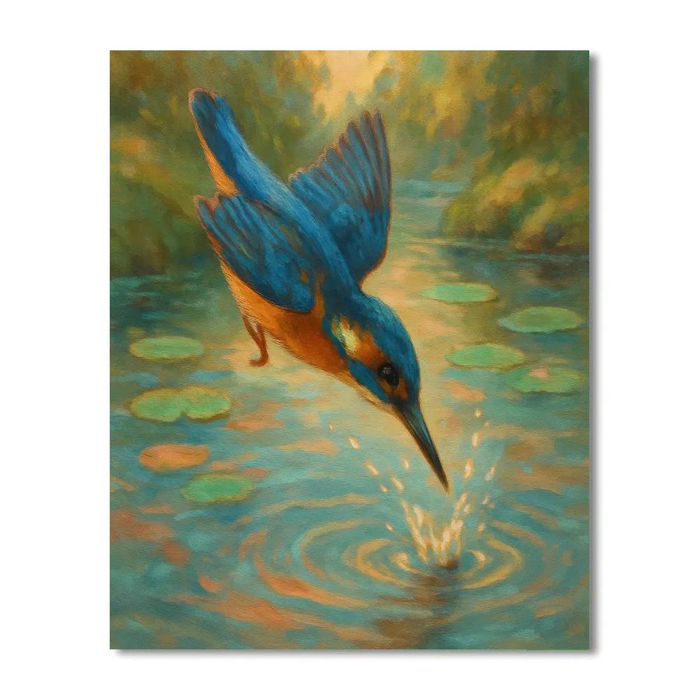 Kingfisher Glass River Dive painting number kit