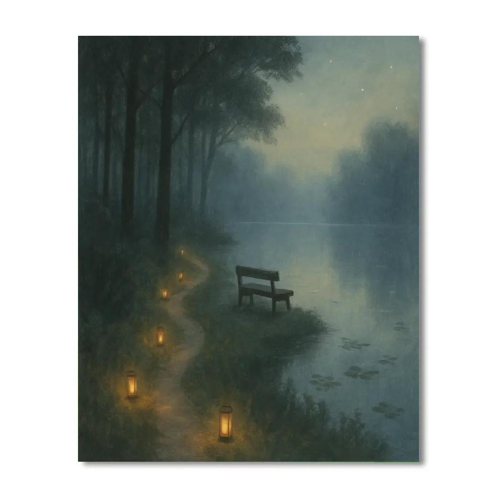 Foggy Lantern Path Paint by numbers kits